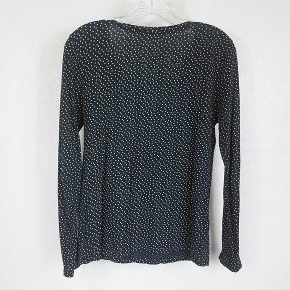 Ann Taylor LOFT Women's V Neck Half Button Mini Ruffle Blouse Shirt Top - Picture 4 of 8